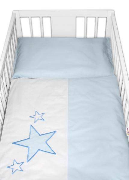 Baby Nellys Povlečení do postýlky Baby Stars - modré, 120x90