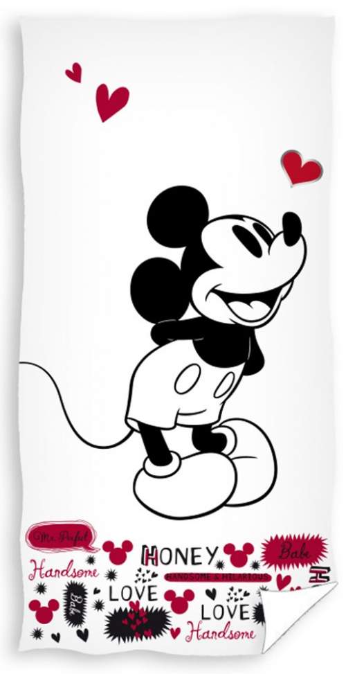 Carbotex Dětská osuška Zamilovaný Mickey Mouse 70x140 cm