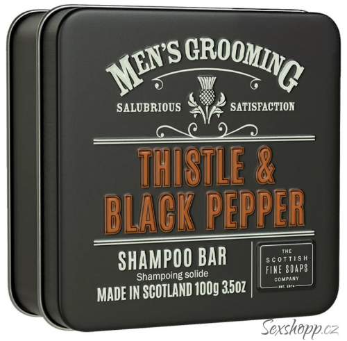 Scottish Fine Soaps  Thistle and Black Pepper tuhý šampon v plechu