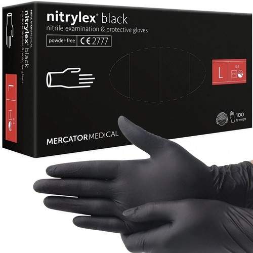 Nitrilové rukavice, černé - S, M, L - 100ks Velikost: L
