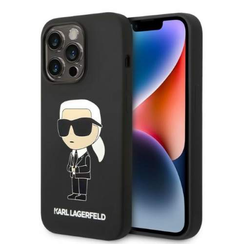 Karl Lagerfeld Liquid Silicone Ikonik NFT Zadní Kryt pro iPhone 14 Pro Black