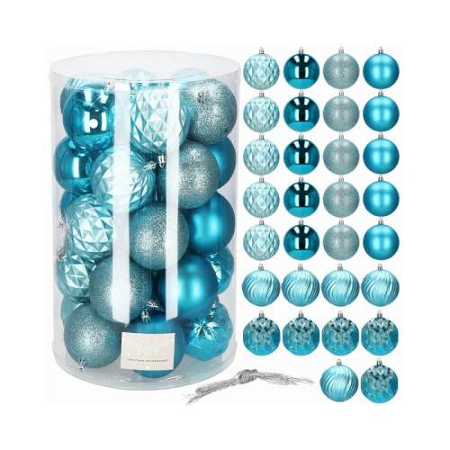 Vánoční baňky modré mix - 8cm, sada 30ks