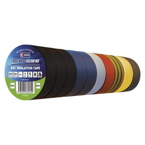 Izolační páska pvc 19mm / 20m barevný mix f61999