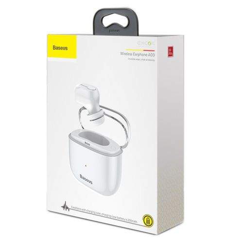 Baseus sluchátka Bluetooth Encok A03 Wireless White (NGA03-02)