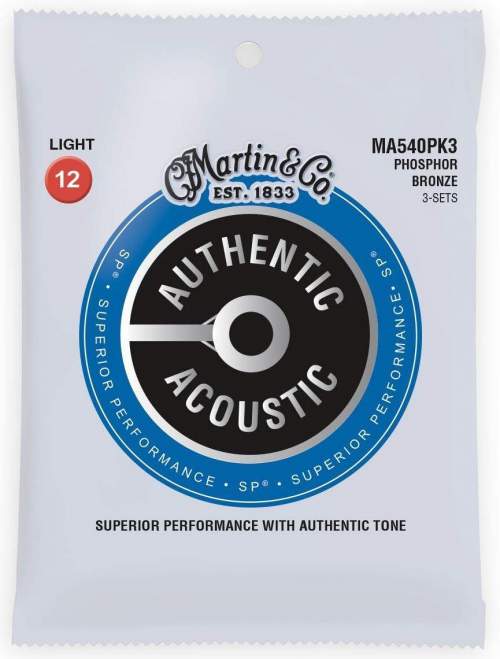MARTIN Authentic SP 92/8 Phosphor Bronze Light - 3 Packs