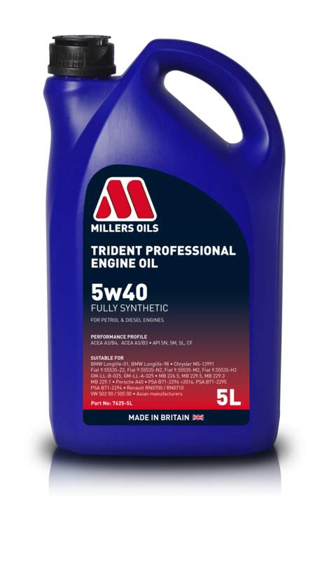Millers Oils Plně syntetický motorový olej Trident Professional 5W-40 5l