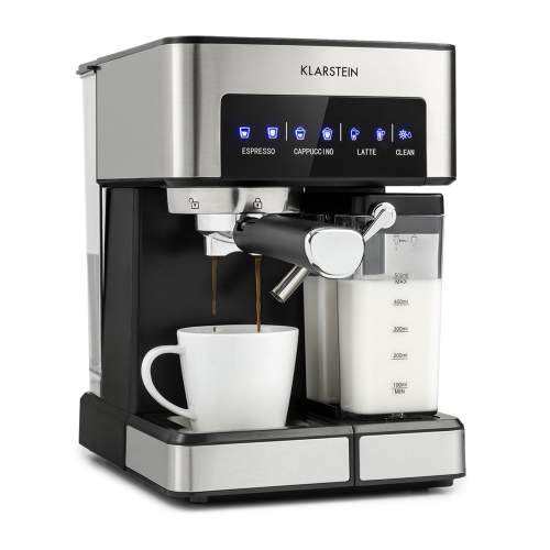 Klarstein Arabica Comfort, espresso kávovar, 1350 W, 20 barů, 1,8 l, dotyková ovládací plocha, nerezová ocel (TK42-ArabicaC)