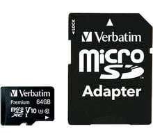 VERBATIM MicroSDXC karta 64GB Premium, U1 + adaptér - 44084