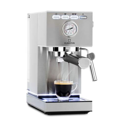 Klarstein Pausa, kávovar na espresso, 1350 W, tlak 20 bar, nádržka na vodu: 1,4 litru, nerezová ocel (TK42-PausaSilv)