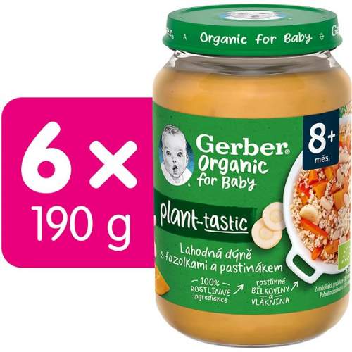 Gerber Organic 100% rostlinný příkrm lahodná dýně s fazolkami a pastinákem 6x190 g