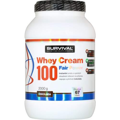 Survival Whey Cream 100 Fair Power - 2000 g, vanilka Barva: slaný karamel, Velikost: 2000 g