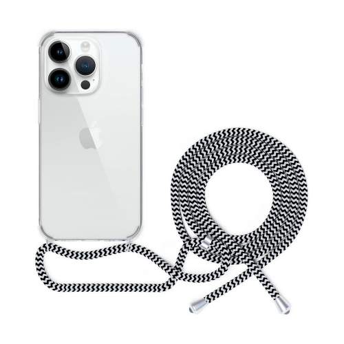 EPICO transparentní kryt se šňůrkou pro iPhone 13 Pro Max - černo-bílá, 60510101000020