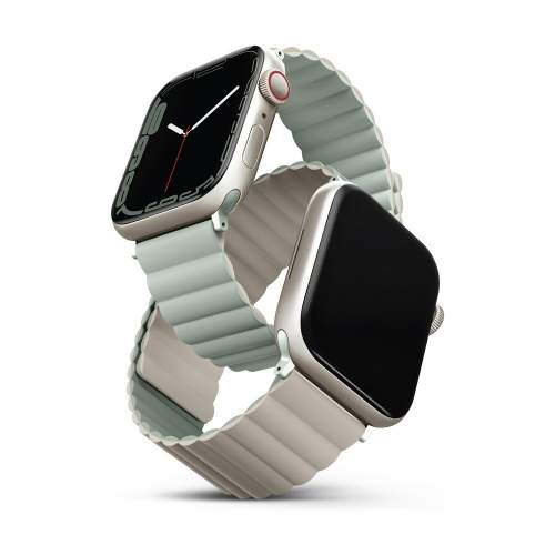 UNIQ Revix Band Apple Watch 4/5/6/7/8/SE/SE2 40/41 mm oboustranný magnetický šalvějově-béžový