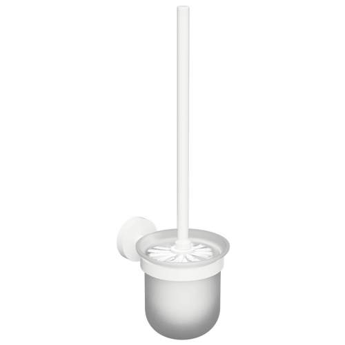 SAPHO X-ROUND WHITE WC štětka nástěnná, miska mléčné sklo, bílá XW301