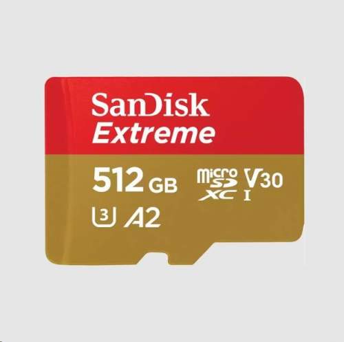 SanDisk Micro (SDXC) SanDisk Extreme 512GB 190MB/s UHS-I U3 + SD adaptér SDSQXAV-512G-GN6MA