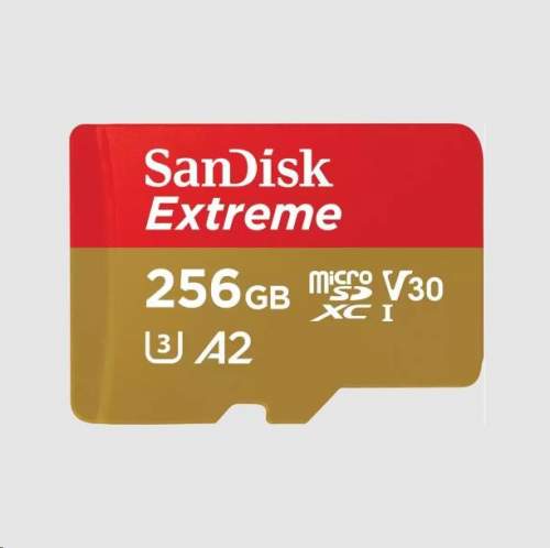 SanDisk Extreme/micro SDXC/256GB/190MBps/UHS-I U3 / Class 10/+ Adaptér - SDSQXAV-256G-GN6MA