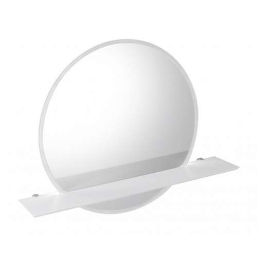 VISO kulaté zrcadlo s LED osvětlením a policí, ø 70cm, bílá mat Sapho VS070-01