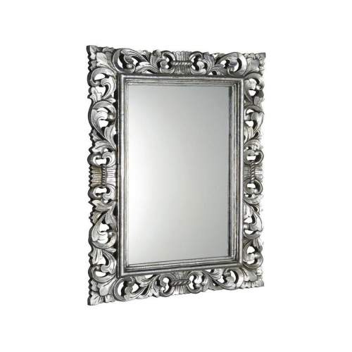 SAPHO SCULE zrcadlo ve vyřezávaném rámu, 70x100cm, stříbrná IN156