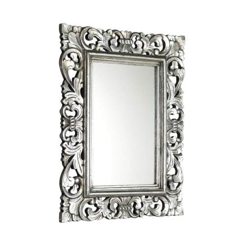 SAPHO SAMBLUNG zrcadlo ve vyřezávaném rámu, 60x80cm, stříbrná IN115