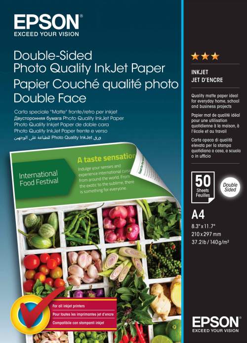 Epson Double-Sided Photo Quality Inkjet Paper A 4, 50 Sheet 140 g