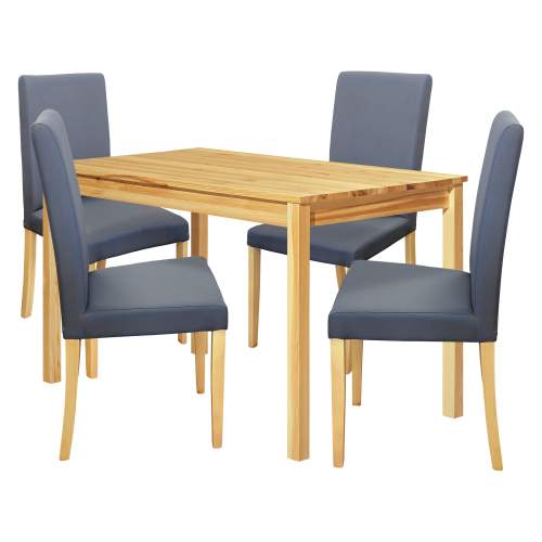 IDEA Nábytek  Jídelní stůl 8848 lak + 4 židle PRIMA 3038 šedá/světlé nohy