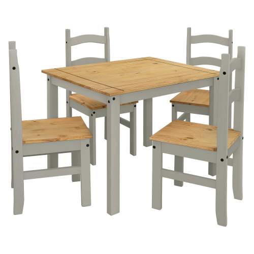 IDEA Nábytek  Stůl + 4 židle CORONA 3 vosk/šedá