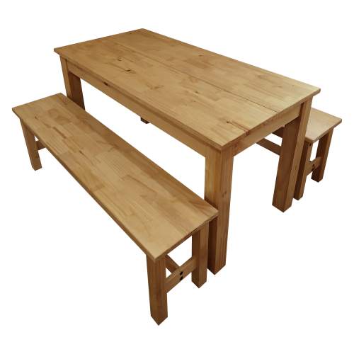 IDEA Nábytek  Stůl 140x70 + 2 lavice CORONA 2 vosk