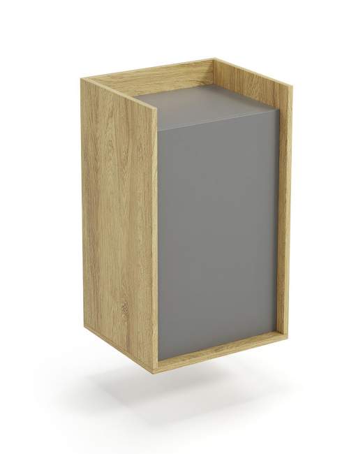 Závěsná skříňka MOBIUS 1D, barva: dub hikora / šedá