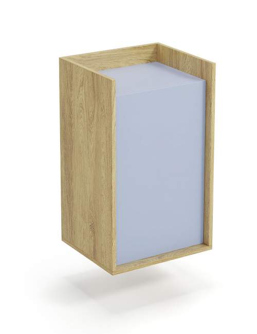 Závěsná skříňka MOBIUS 1D, barva: dub hikora / světle modrá