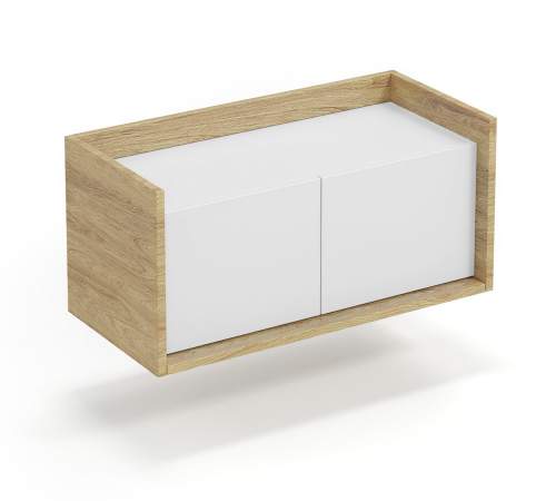 Závěsná skříňka MOBIUS 2D barva: dub hikora/ bílá