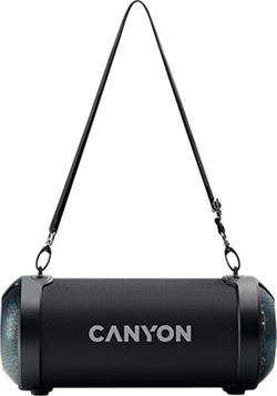 CANYON bezdrátový reproduktor, BT V5.0, Jieli AC6925B, FM, 3.5mm AUX, 8,5W 1500mAh baterie, cerná