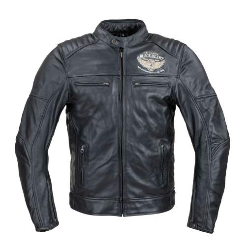 Pánská kožená bunda W-TEC Black Heart Wings Leather Jacket, černá, M