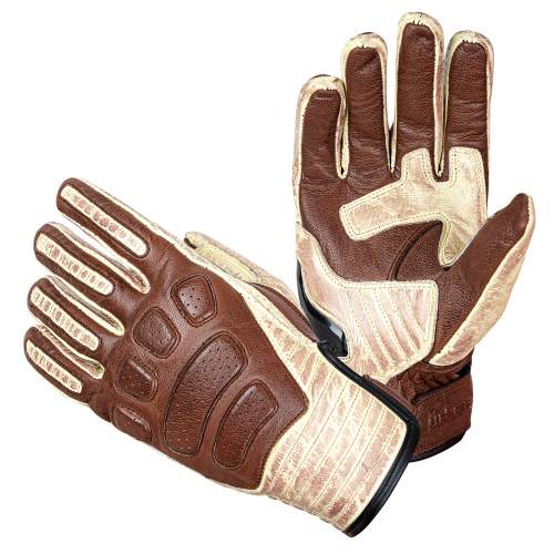 W-TEC Retro Gloves hnědo-béžová - S