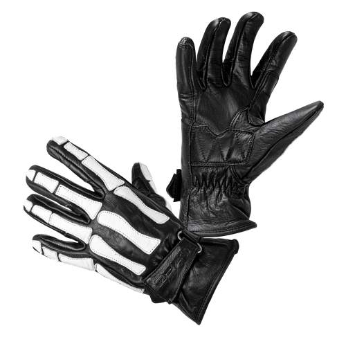 Moto rukavice W-TEC Classic, White Bones černá, XL