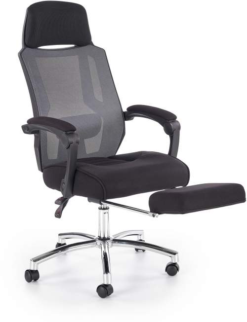 Halmar Kancelářská židle s podnožkou FREEMAN - černá/šedá
