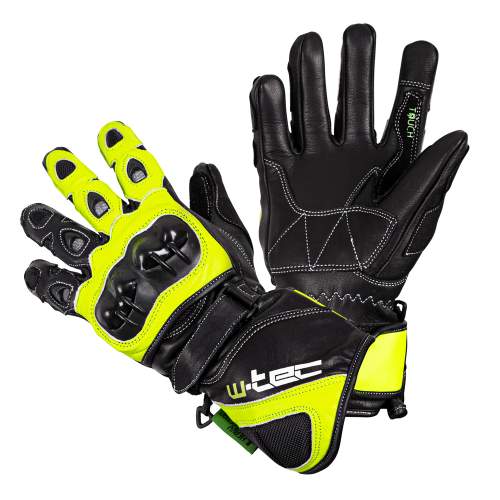 Motocyklové rukavice W-TEC Supreme EVO Barva černo-zelená, Velikost M