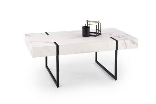 Halmar Konferenční stůl Blanca, bílý mramor / černá