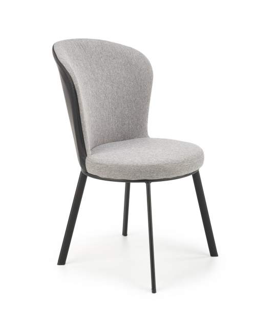 Halmar Kovová židle K447, šedá / černá