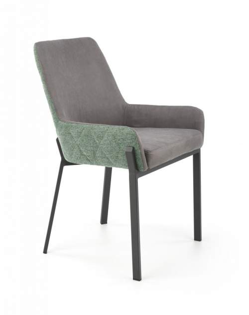 Halmar Kovová židle K439, šedá / zelená