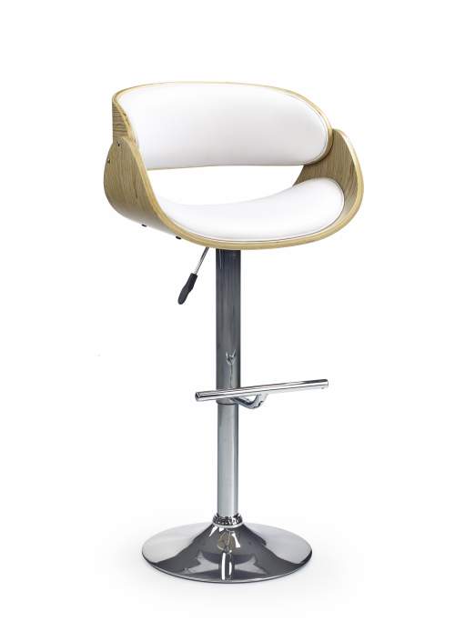 Halmar Barová židle H43, světlý dub / bílá