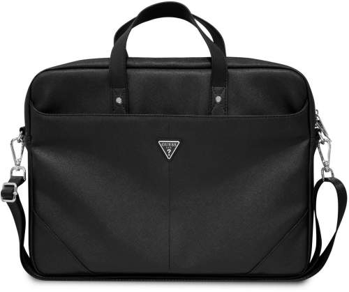 Guess Saffiano Triangle Logo Computer Bag 15/16" Black