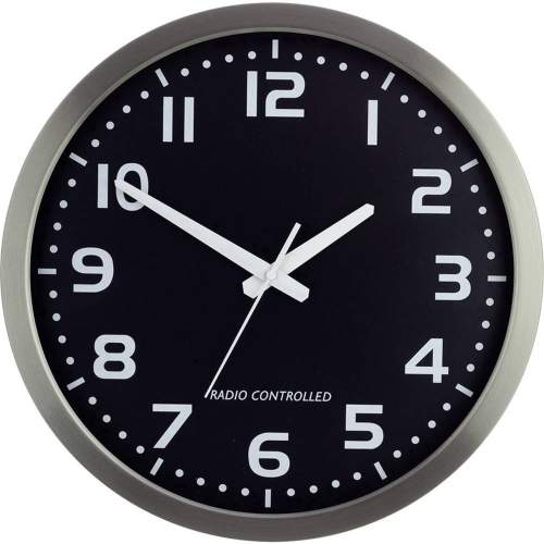Eurotime Analogové DCF nástěnné hodiny M601508 | Ø 40 cm | stříbrná