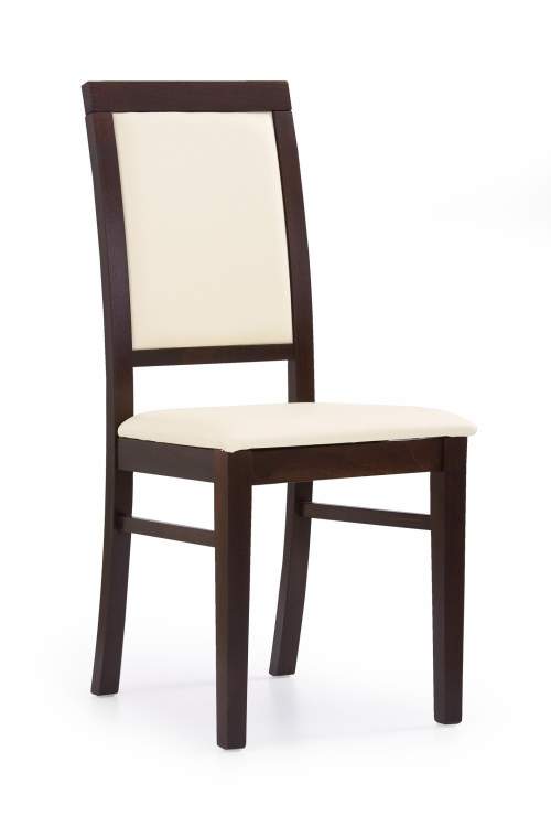 Halmar Jídelní židle Sylwek 1, eko kůže, tmavý ořech / cayenne 1112