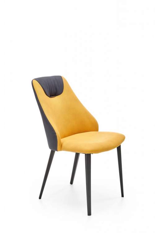 Halmar Čalouněná jídelní židle K470, žlutá / šedá