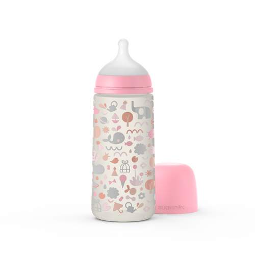 Suavinex kojenecká láhev 360ml M MEMORIES Růžová