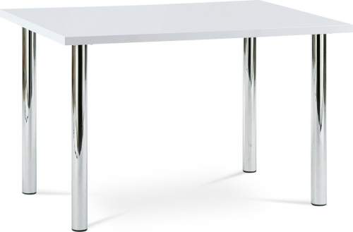 Jídelní stůl NOIDE š.120cm, MDF bílý lesk/chrom