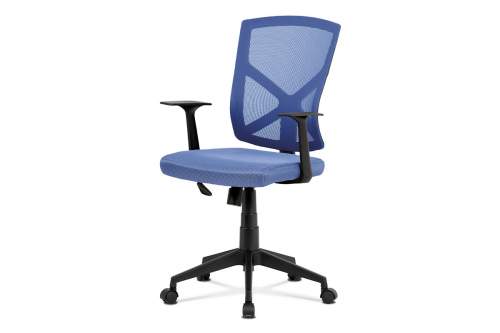 Autronic KA-H102 BLUE Kancelářská židle, modrá MESH+síťovina, plastový kříž, houpací mechanismus