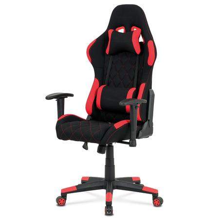 - Kancelářská židle, červená látka, houpací mech, kříž plast - KA-V606 RED