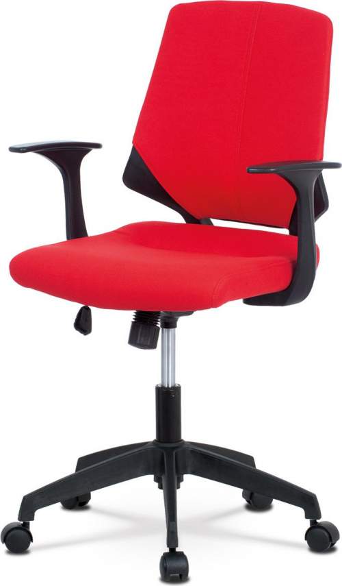 Autronic KA-R204 RED Kancelářská židle, červená látka, černý PP, houpací mechanismus
