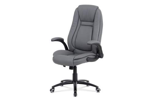 Autronic KA-G301 GREY Kancelářská židle, šedá ekokůže, kříž kov černý, houpací mechanismus